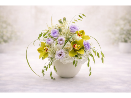 Aranjament Floral cu Hortensie alba